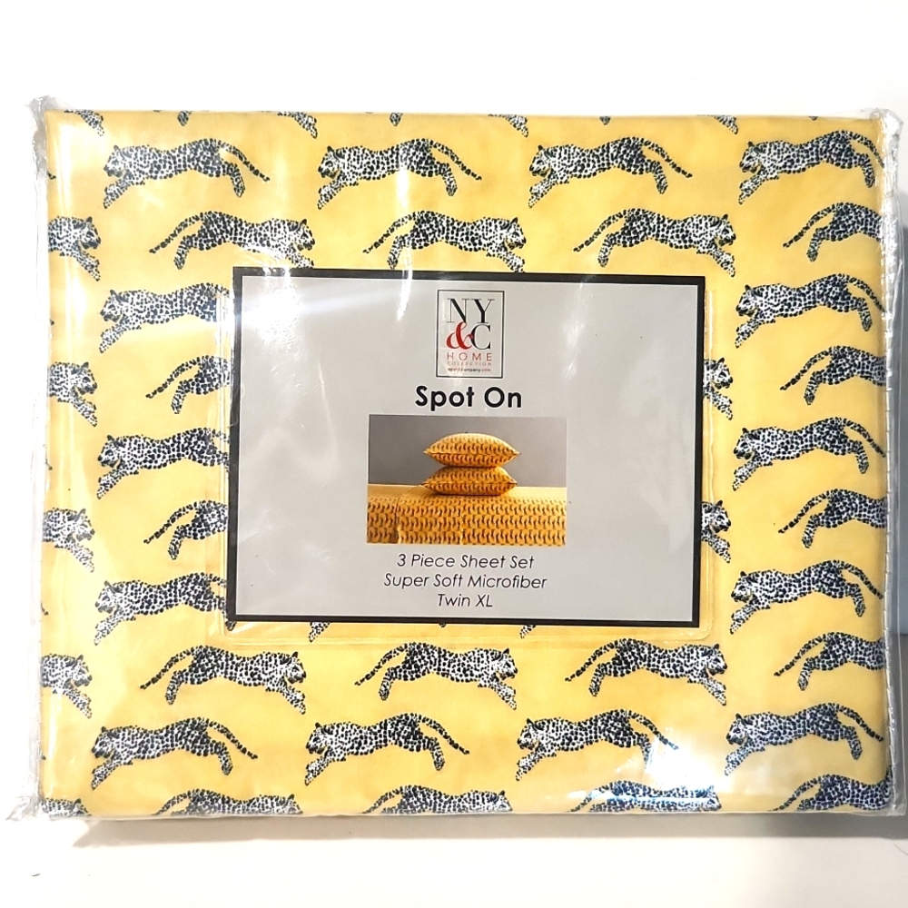 NY & Co. Home Collection Leaping Leopard Spot On 3 Pc Microfiber Sheets Twin XL